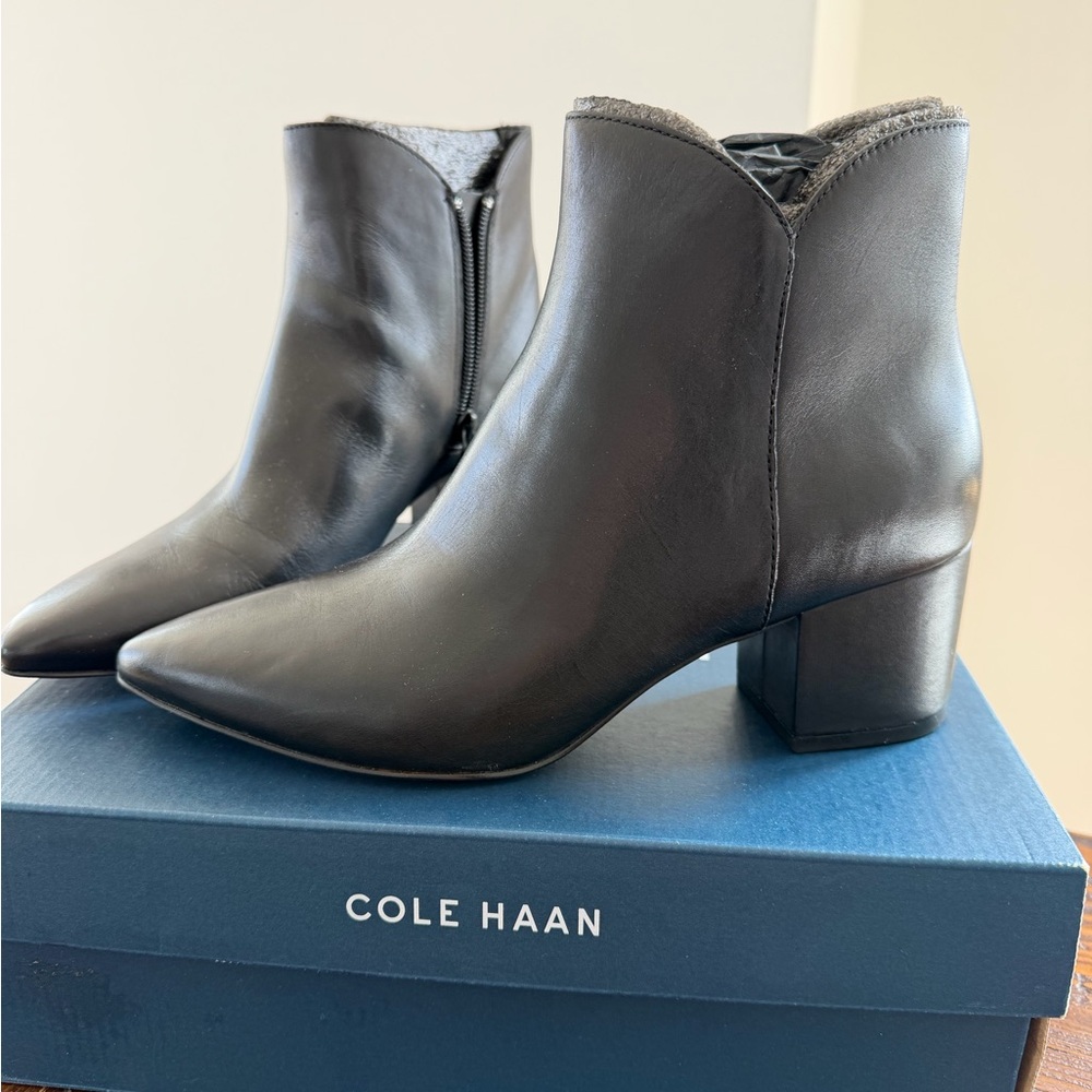 Cole Haan Black Leather Elysse Bootie
